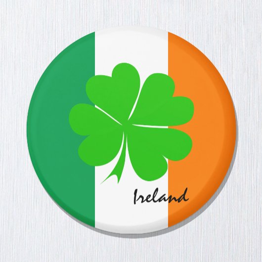 Ierland & vier bladklaver, Ierse vlag/sportfans Magneet