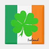 Ierland & vier bladklaver, Ierse vlag/sportfans Magneet (Voorkant)