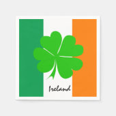 Ierland & vier bladklaver, Ierse vlag/sportfans Servet (Voorkant)