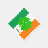 Ierland & vier bladklaver, Ierse vlag/sportfans Servet (Hoek)