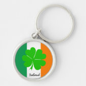 Ierland & vier bladklaver, Ierse vlag/sportfans Sleutelhanger (Voorkant)