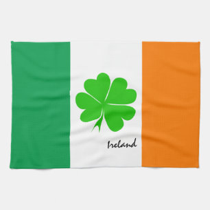 Ierland & vier bladklaver, Ierse vlag/sportfans Theedoek