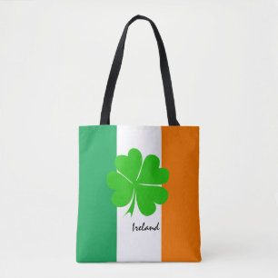 Ierland & vier bladklaver, Ierse vlag/sportfans Tote Bag