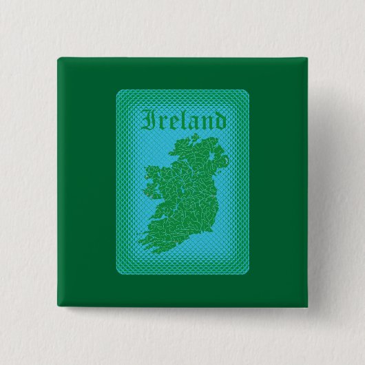 Ierland Vierkante Button 5,1 Cm (Voorkant)