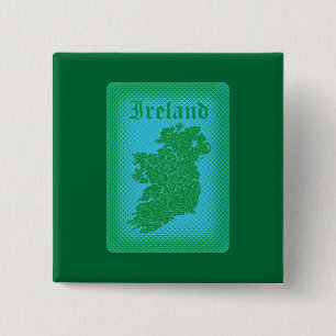 Ierland Vierkante Button 5,1 Cm