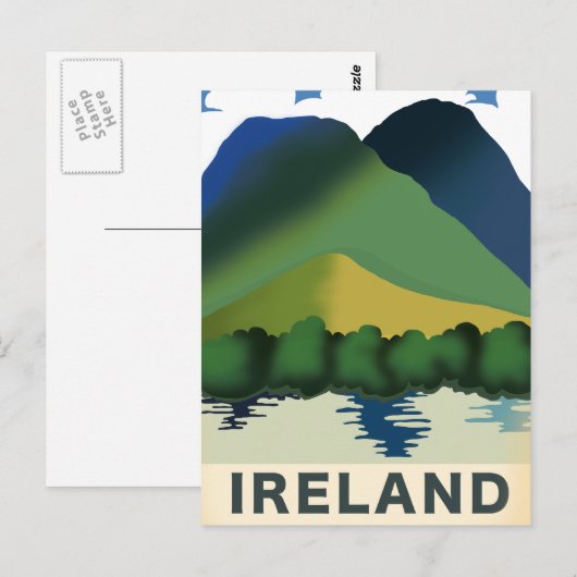 Ierland vintage-poster briefkaart (Voorkant / Achterkant)