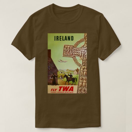 Ierland vintage-poster t-shirt (Design voorkant)