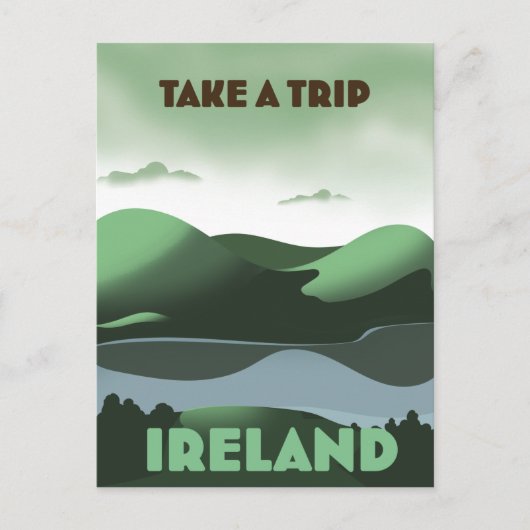 Ierland vintage reisposter briefkaart (Voorkant)