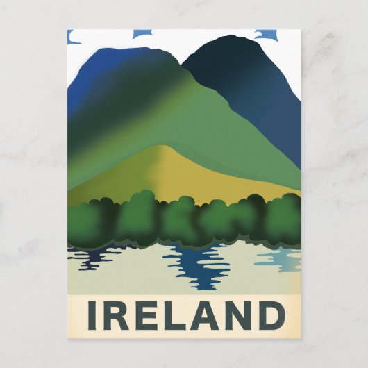 Ierland vintage reisposter briefkaart (Voorkant)