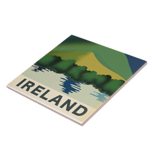 Ierland vintage reisposter canvasprint tegeltje (Zijkant)