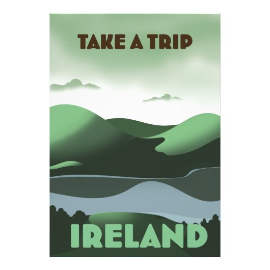 Ierland vintage reisposter foto afdruk (Voorkant)