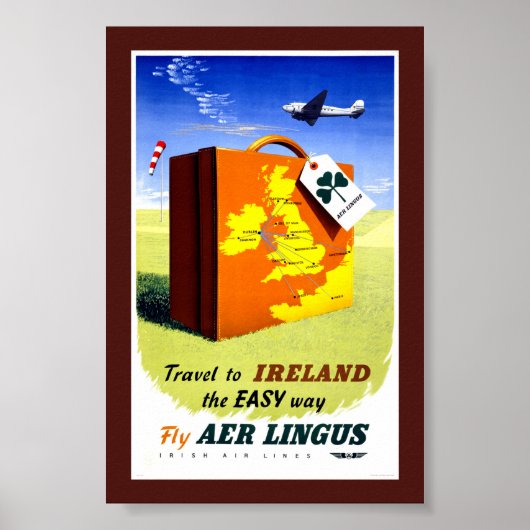 Ierland Vintage Reisposter Gerestaureerd Poster (Voorkant)