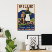 Ierland Vintage Reisposter Print (Thuiskantoor)