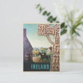 Ierland vintage reisscène briefkaart (Staand voorkant)