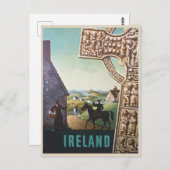 Ierland vintage reisscène briefkaart (Voorkant / Achterkant)