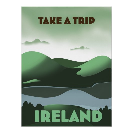 Ierland vintage stijl reisposter perfect poster (Voorkant)