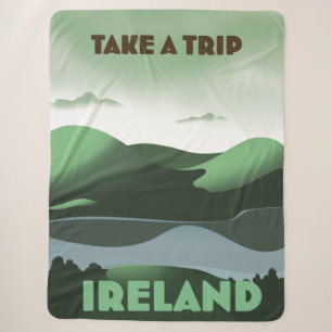 Ierland vintage stijl reisposter sherpa deken