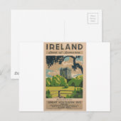 Ierland Vintage Travel Briefkaart (Voorkant / Achterkant)