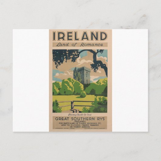 Ierland Vintage Travel Briefkaart (Voorkant)