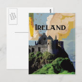 Ierland Vintage Travel Poster Briefkaart (Voorkant / Achterkant)