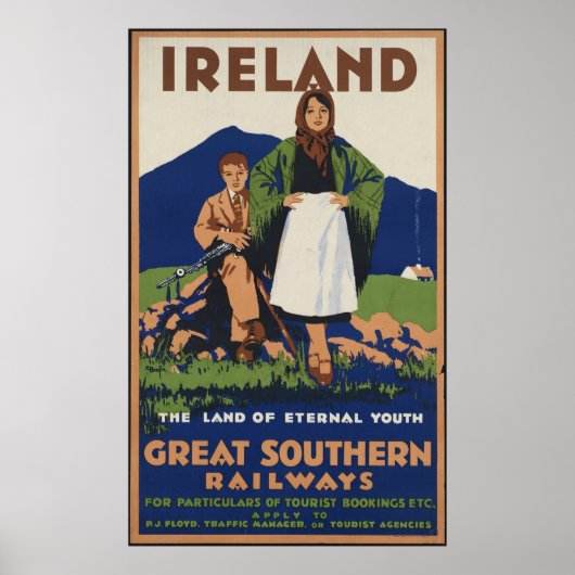 Ierland Vintage Travel Poster en Retro Prints (Voorkant)