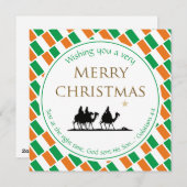 IERLAND VLAG 3Wise Mannen IRISH Kerstmis Feestdagenkaart (Voorkant / Achterkant)