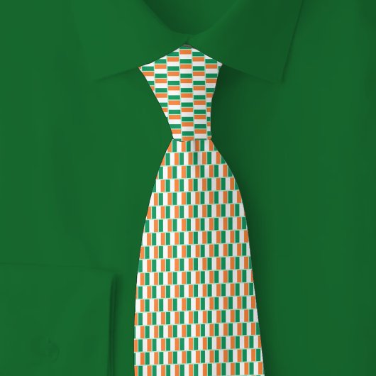 Ierland Vlag Baksteenpatroon Stropdas