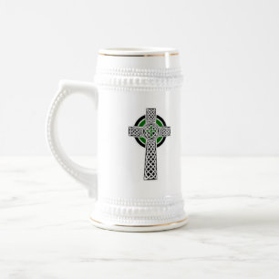 Ierland vlag/celtic cross stein bierpul