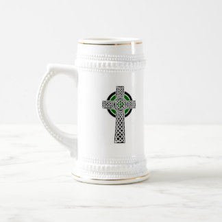 Ierland vlag/celtic cross stein bierpul