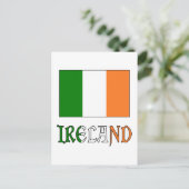 Ierland vlag en woord briefkaart (Staand voorkant)
