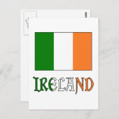 Ierland vlag en woord briefkaart (Voorkant / Achterkant)