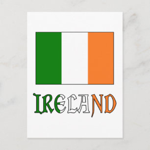 Ierland vlag en woord briefkaart