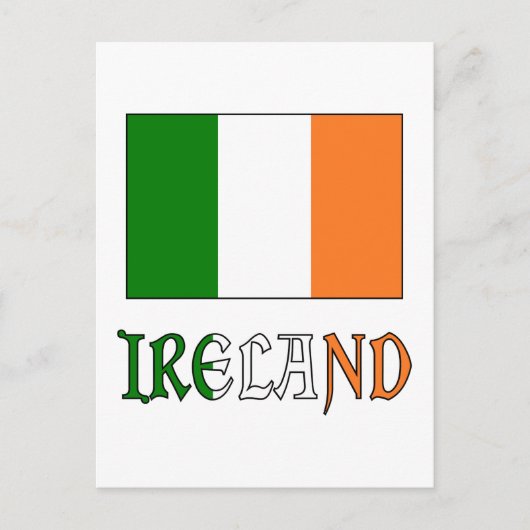 Ierland vlag en woord briefkaart (Voorkant)