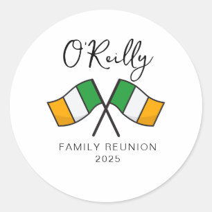 Ierland Vlag Familie Reünie Ronde Sticker