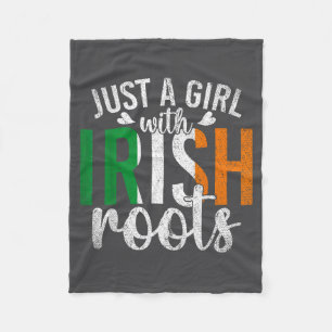 Ierland Vlag Gewoon Een Meisje Met Ierse Roots Tro Fleece Deken