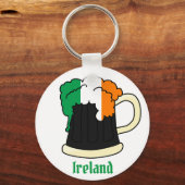 Ierland vlag Guinness Beer Sleutelhanger (Voorkant)