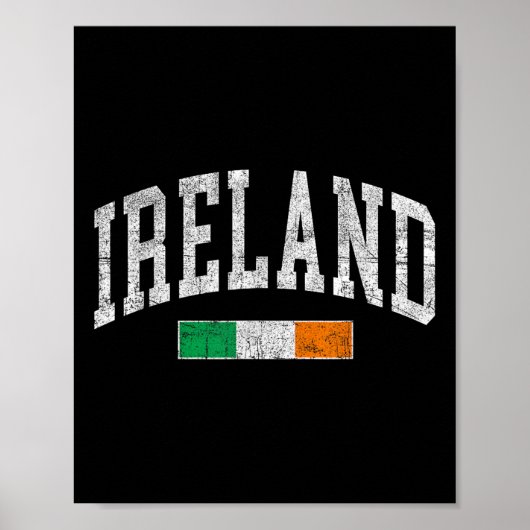  Ierland Vlag Iers Retro Throwback Mannen WO Poster (Voorkant)
