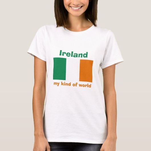 Ierland Vlag + Kaart + Tekst T-shirt (Voorkant)