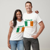 Ierland Vlag + Kaart + Tekst T-shirt (Unisex)