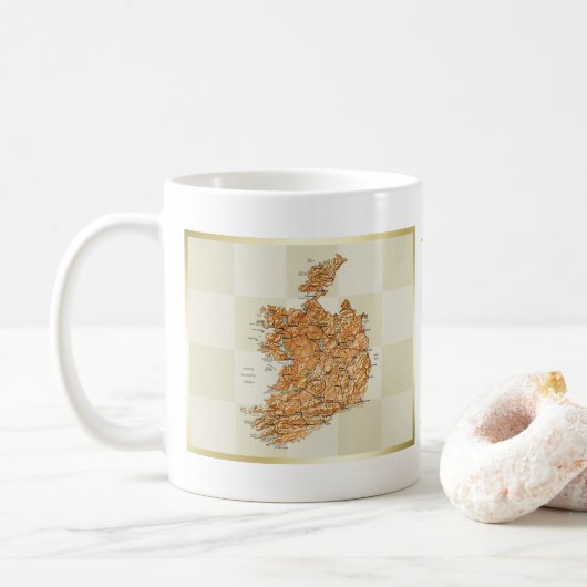 Ierland vlag + kaartMok Koffiemok (Met donut)