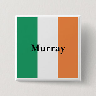Ierland Vlag Kleuren Ierse Achternaam Naam Aangepa Vierkante Button 5,1 Cm