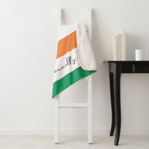 Ierland Vlag Kleuren Ierse Achternaam Naam Custom  Sherpa Deken
