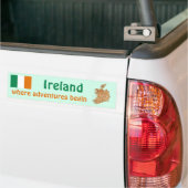 Ierland Vlag + Landkaart Bumpersticker (Op Truck)