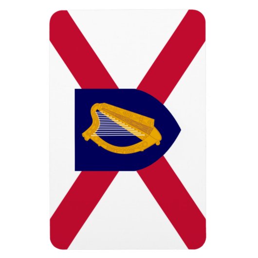 Ierland Vlag Magnet - Cross & Harp Shield Magneet (Verticaal)