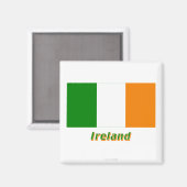 Ierland Vlag met naam Magneet (Voorkant / Achterkant)