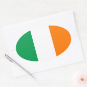 Ierland - vlag oval ticker ovale sticker (Envelop)