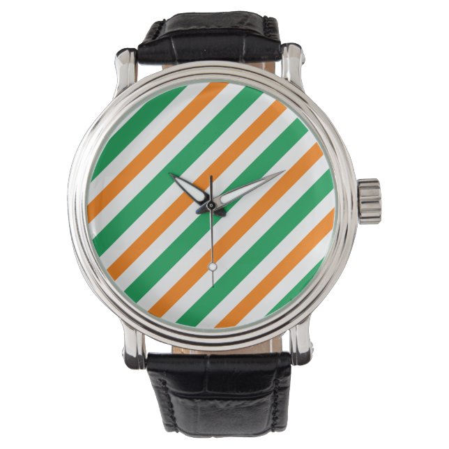 Ierland vlag patroon horloge (Voorkant)