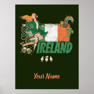 Ierland vlag St. Patrick's Day souvenir Poster