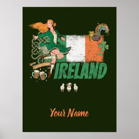 Ierland vlag St. Patrick's Day souvenir Poster (Voorkant)