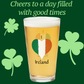 Ierland vlag vertekend glas